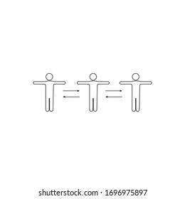 keep distance sign.coronovirus epidemic protective measures.steps to protect your self.vektor illustration