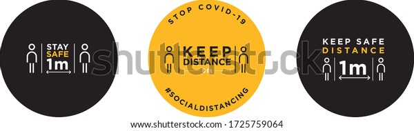 Keep distance stop\
Covid-19 signage icon