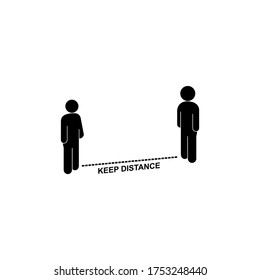 keep distance vector design isolated white 