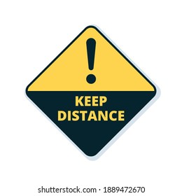 Keep distance warning symbol sign illustration