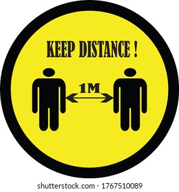 Keep Distance Warning Vector Design