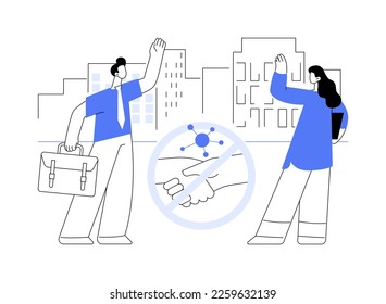 Keep distance if you are sick abstract concept vector illustration. Stay safe home, self isolation, pandemic state, wash your hands, desinfect surfaces, keep social distance abstract metaphor.