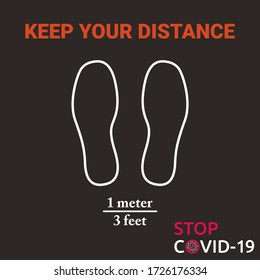 KEEP DISTANCE, KEEP YOUR DISTANCE, SOCIAL DISTANCING, PHYSICAL DISTANCING VECTOR. protect yourself from coronavirus, covid-19.