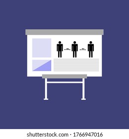 Keep the distance, keep yourself, follow the rules of quarantine vector illustration

