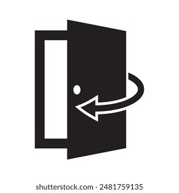 mantener la puerta cerrada icono logo Ilustración vectorial