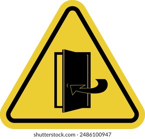 Mantenga la puerta cerrada. Asegúrese de que la puerta esté cerrada después de atravesarla. Garantizar la seguridad, mantener las condiciones de temperatura, evitar la propagación de humo o fuego. Señal triangular amarilla de advertencia.