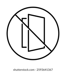 Keep door closed sign. Simple outline style. Vector. Isolate on white background.