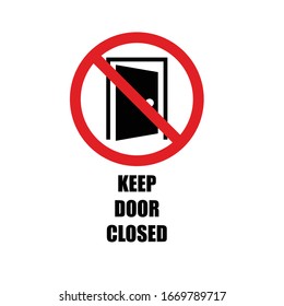 keep door closed sign.vector illustration.isolated on white background.