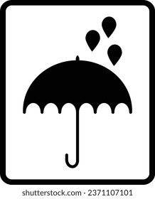 Keep dry icon vector . Keep dry packaging symbol . Protect from water sign