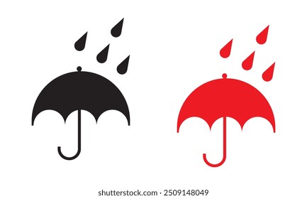Mantenga seco el Vector del icono. Mantenga el icono de paraguas seco con el símbolo de embalaje.