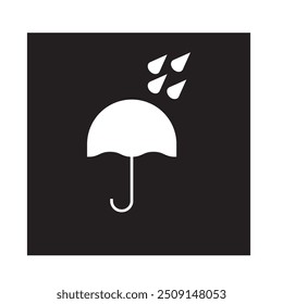 Mantenha seco ícone vetor. Manter ícone de guarda-chuva seco com símbolo de embalagem.