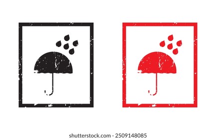Keep dry icon vector. Keep dry umbrella icon with packaging symbol.