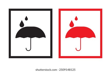 Keep dry icon vector. Keep dry umbrella icon with packaging symbol.