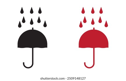 Mantenga seco el Vector del icono. Mantenga el icono de paraguas seco con el símbolo de embalaje.