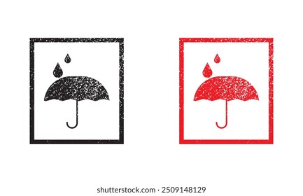 Keep dry icon vector. Keep dry umbrella icon with packaging symbol.