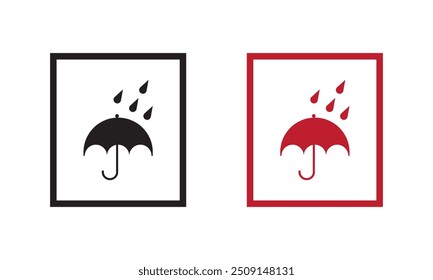 Keep dry icon vector. Keep dry umbrella icon with packaging symbol.