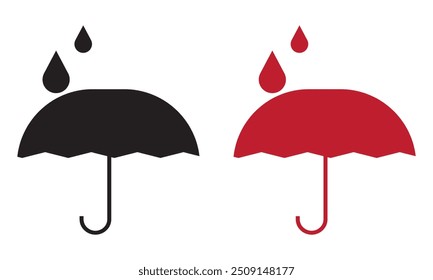 Mantenha seco ícone vetor. Manter ícone de guarda-chuva seco com símbolo de embalagem.