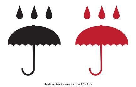 Mantenga seco el Vector del icono. Mantenga el icono de paraguas seco con el símbolo de embalaje.
