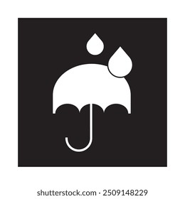 Keep dry icon vector. Keep dry umbrella icon with packaging symbol.