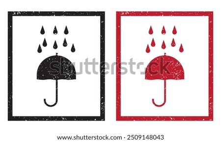 Keep dry icon vector. Keep dry umbrella icon with packaging symbol.