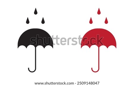 Keep dry icon vector. Keep dry umbrella icon with packaging symbol.
