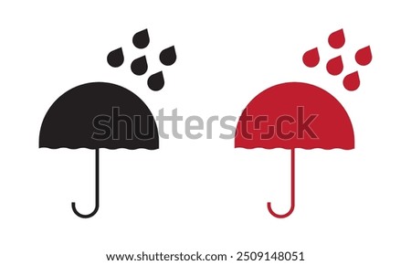 Keep dry icon vector. Keep dry umbrella icon with packaging symbol.