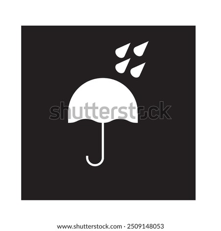 Keep dry icon vector. Keep dry umbrella icon with packaging symbol.
