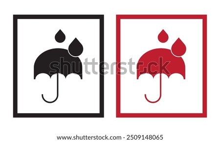 Keep dry icon vector. Keep dry umbrella icon with packaging symbol.