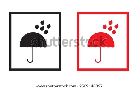 Keep dry icon vector. Keep dry umbrella icon with packaging symbol.