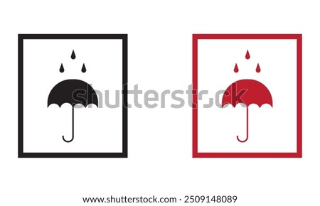 Keep dry icon vector. Keep dry umbrella icon with packaging symbol.
