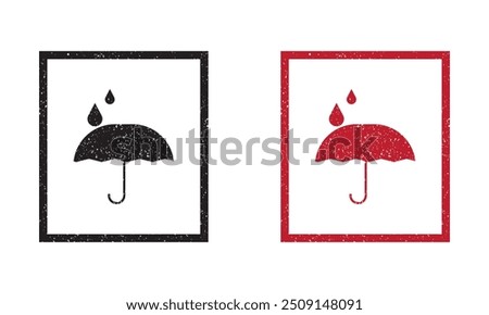 Keep dry icon vector. Keep dry umbrella icon with packaging symbol.