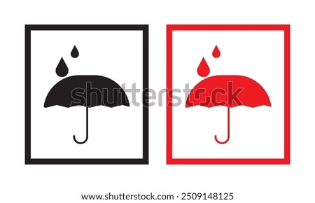 Keep dry icon vector. Keep dry umbrella icon with packaging symbol.