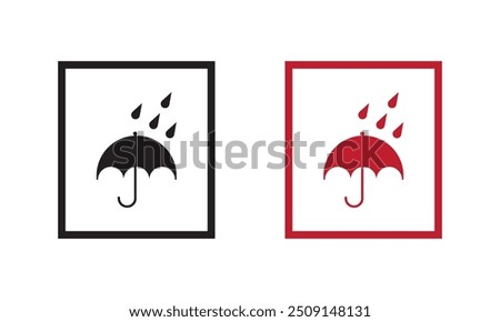 Keep dry icon vector. Keep dry umbrella icon with packaging symbol.