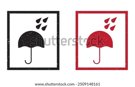 Keep dry icon vector. Keep dry umbrella icon with packaging symbol.