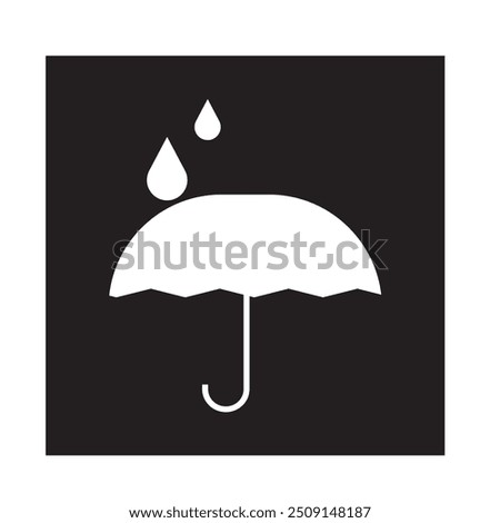 Keep dry icon vector. Keep dry umbrella icon with packaging symbol.