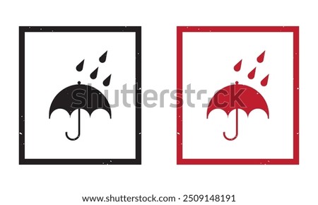 Keep dry icon vector. Keep dry umbrella icon with packaging symbol.