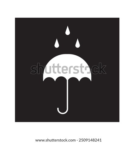 Keep dry icon vector. Keep dry umbrella icon with packaging symbol.