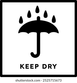 Keep Dry Icon | Waterproof Protection Symbol for Packaging and Shipping | Simple and Clear Vector Design for Fragile Goods, Delivery Labels, and Product Packaging