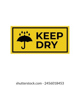 Keep dry label symbol vector, umbrella vector icon for packaging.