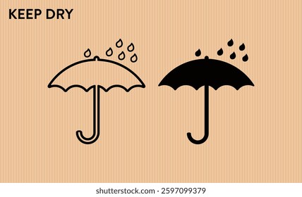 Keep Dry. Modern packaging sign icon
