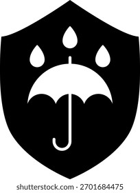 Mantenha-se seco. Abra o guarda-chuva com gotas de água acima. Sensível à umidade ou umidade. Símbolo de aviso. Abra o guarda-chuva com gotas de chuva. Marcação na embalagem. Marcação de transporte. Vetor