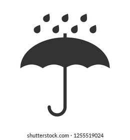 Keep dry packaging icon.Umbrella with rain drop  vector  sign.