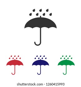Keep dry packaging icon.Umbrella with rain drop  vector  sign.