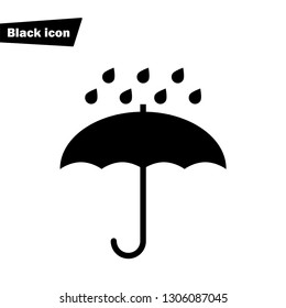 Keep dry packaging icon.Umbrella with rain drop  vector  sign.