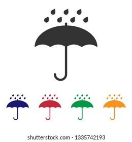Keep dry packaging icon.Umbrella with rain drop  vector  sign.