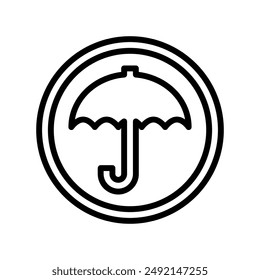 keep dry product label warning line icon vector. keep dry product label warning sign. isolated contour symbol black illustration