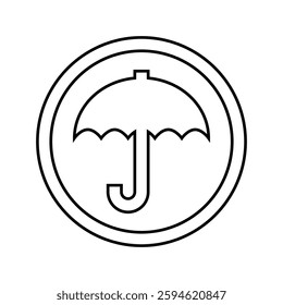 keep dry product label warning line icon vector. keep dry product label warning sign. isolated contour symbol black illustration