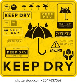 Keep Dry. Protect from Moisture. Packaging Symbol. Sign and Label Indicating Items that Require Dry Conditions to Prevent Damage. Umbrella - Vector Symbol