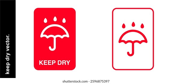 keep dry symbol icon for shipping