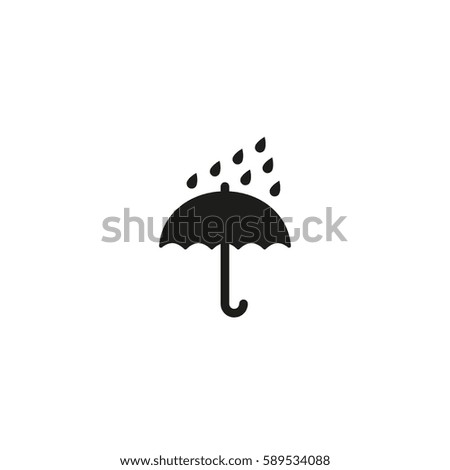 Keep dry symbol isolated on white background vector illustration. Protect cargo from excessive humidity. International standard black packaging pictogram with umbrella